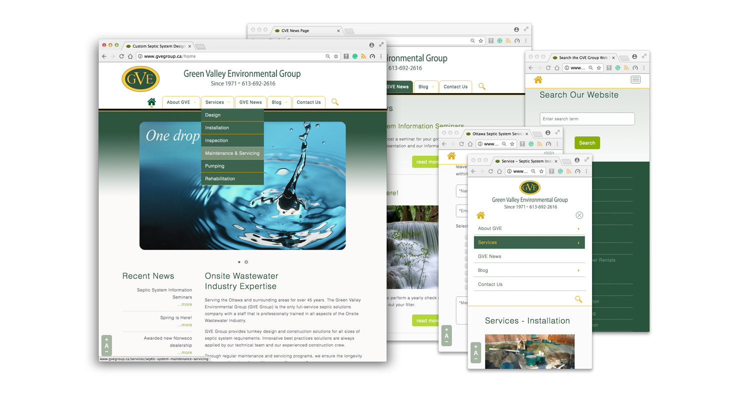 Ottawa website development - expressionengine - Green Valley Environmental II